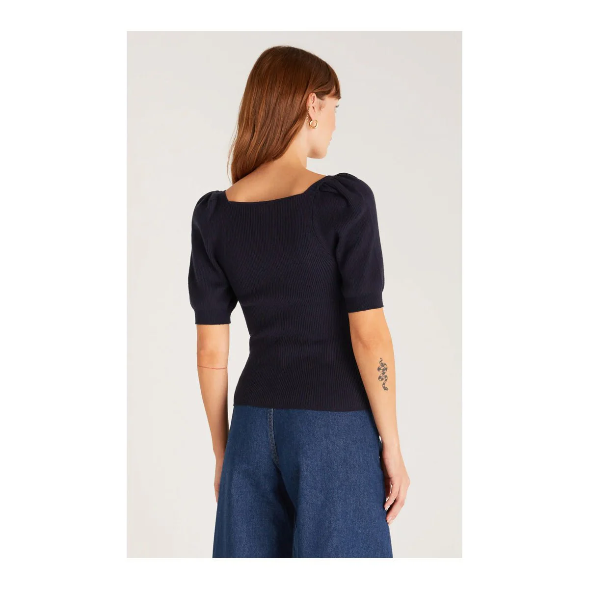 Sibyl Sweater Top in Deep Navy - Image 3