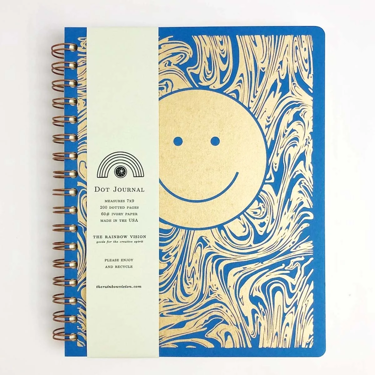Smiley Dot Spiral Journal - Sapphire