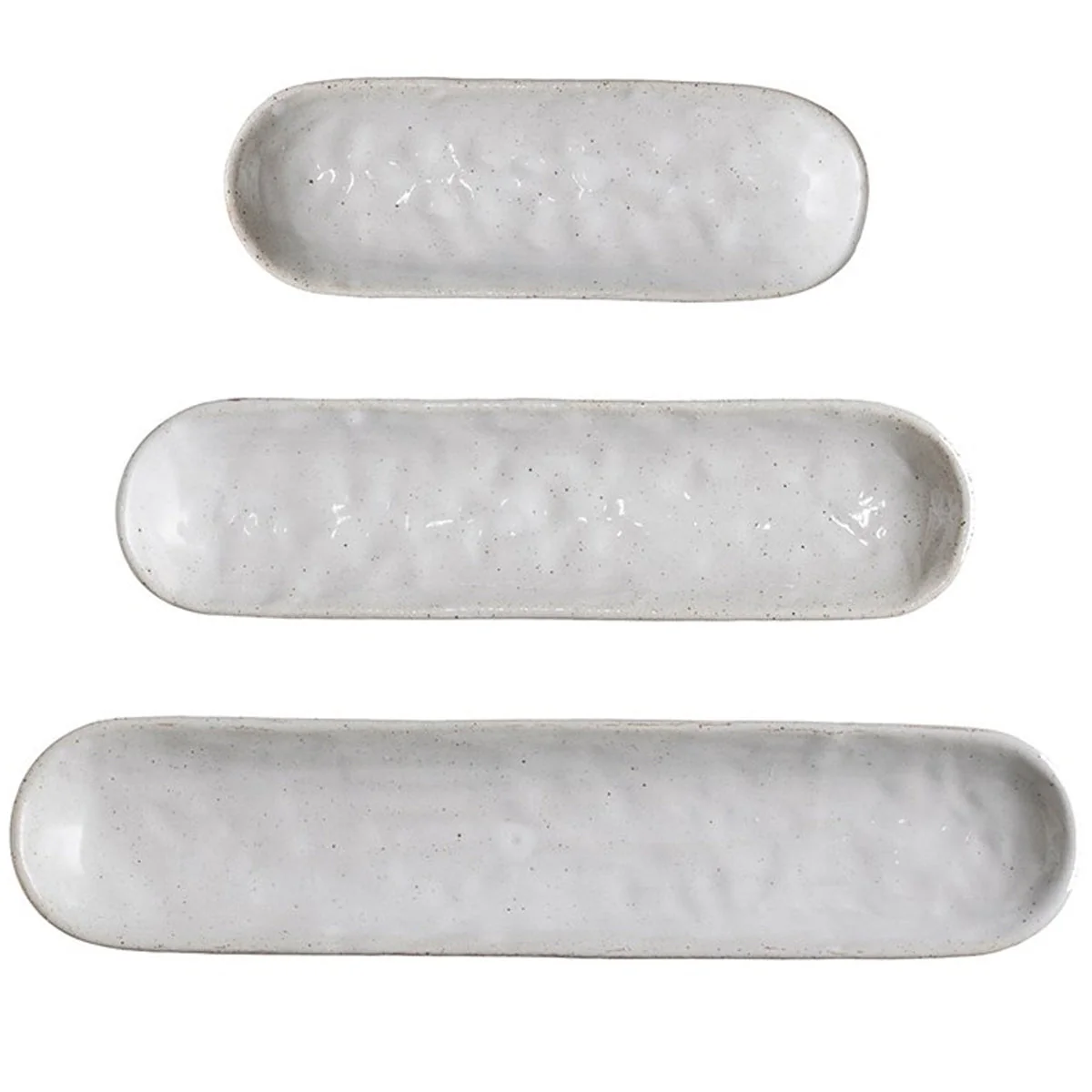 Stoneware Oval Tray in White - Image 2
