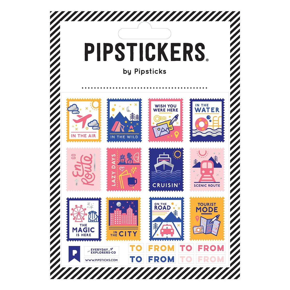 Travel Stamps Sticker Sheet