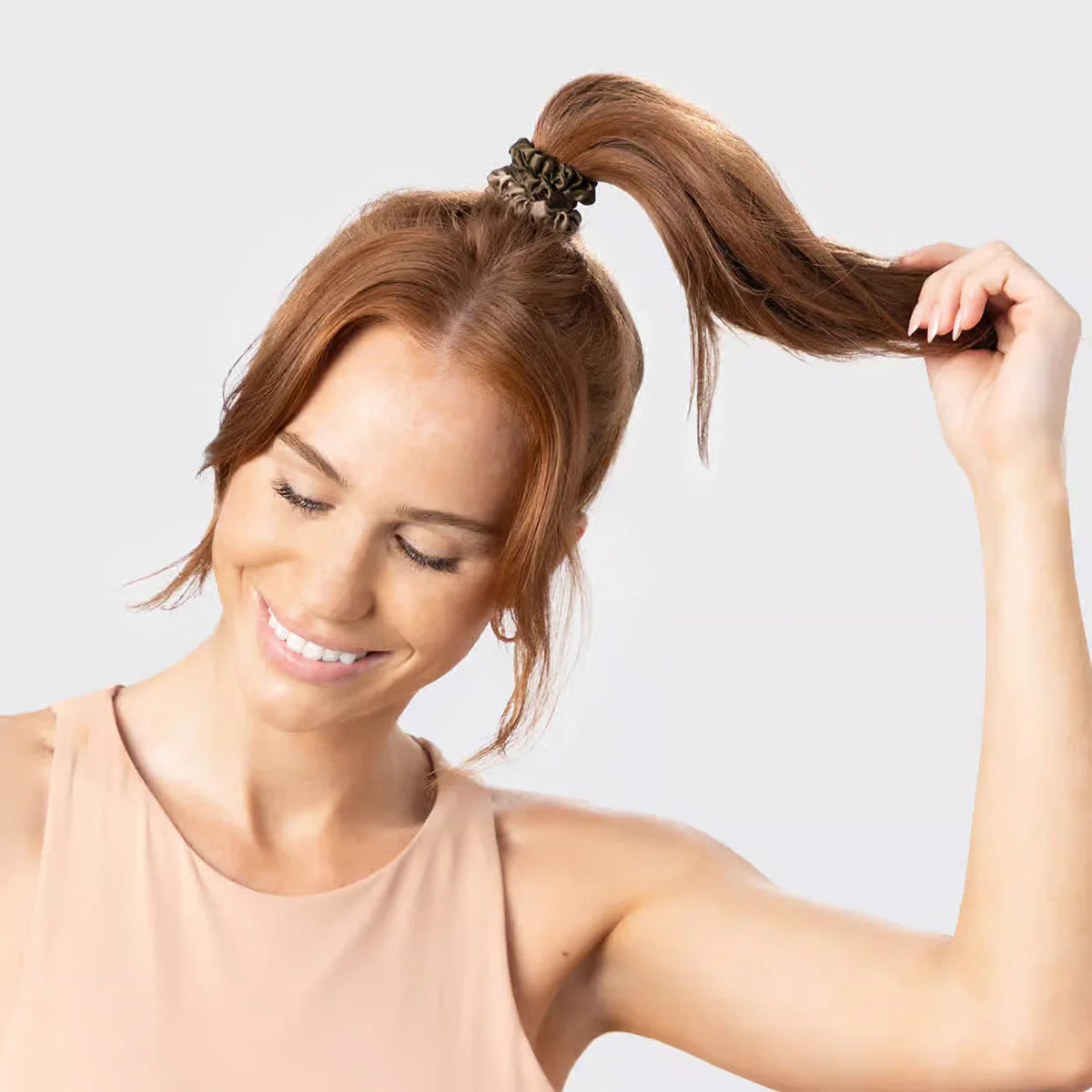 Ultra Petite Satin Scrunchies 6pc - Eucalyptus - Image 3