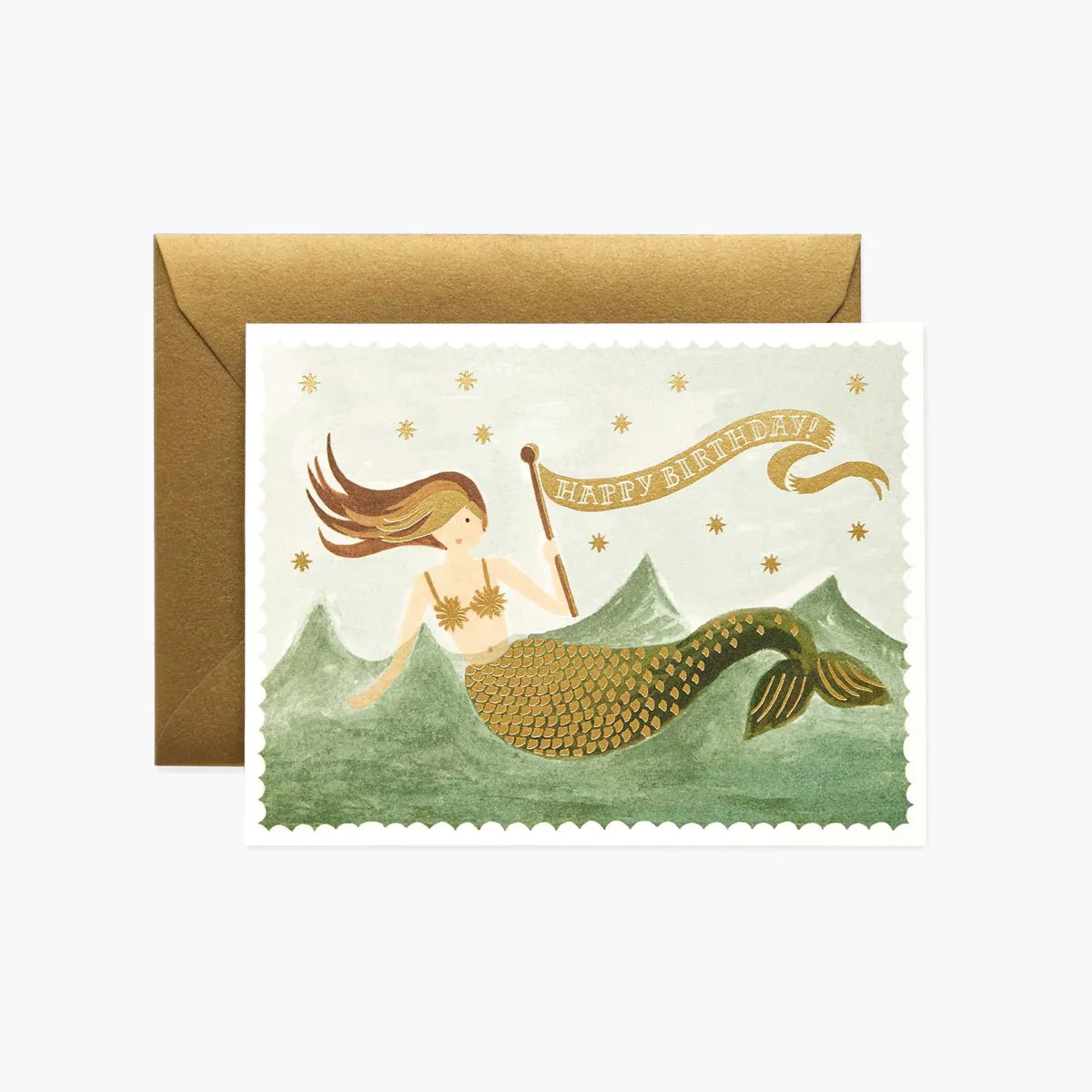 Vintage Mermaid Birthday Greeting Card