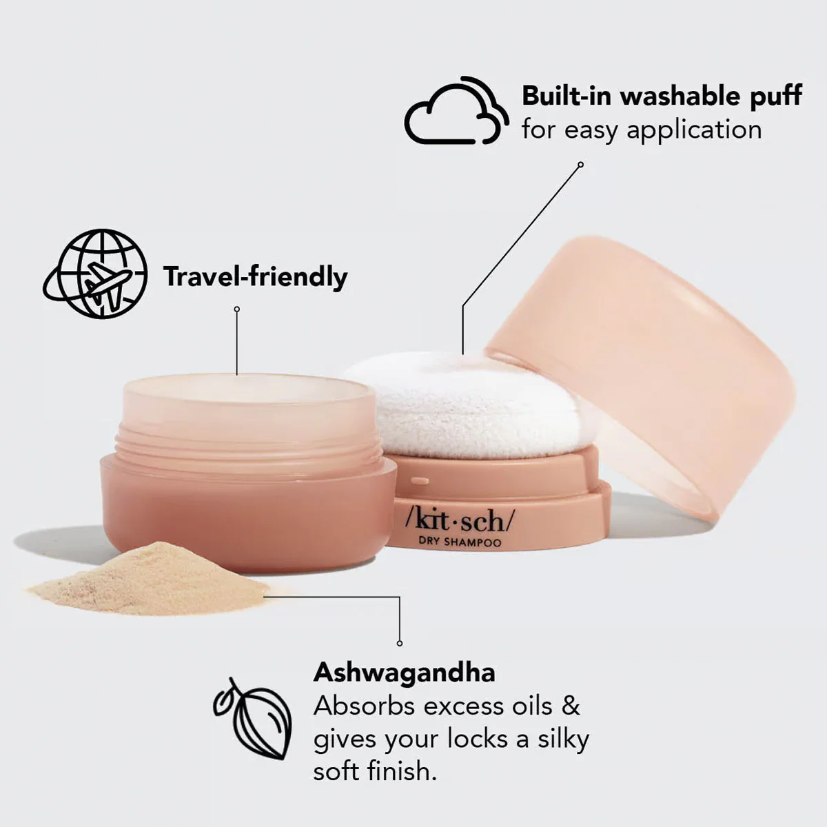 Volumizing Rice Protein Dry Shampoo - Dark Tinted Powder - Image 3