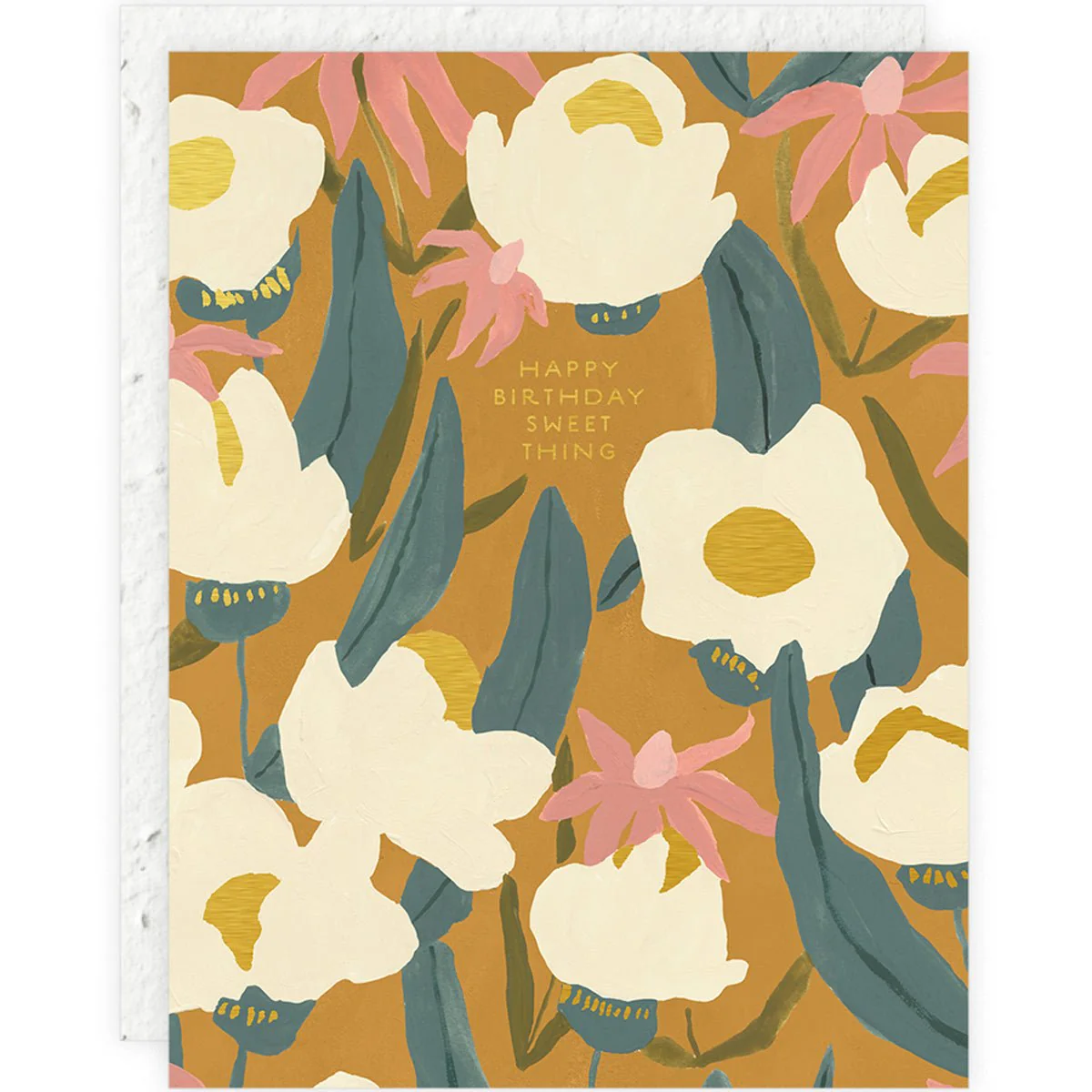 White Garden Flowers Plantable Birthday Card